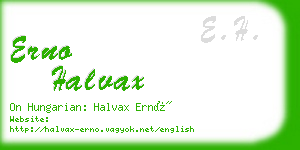 erno halvax business card